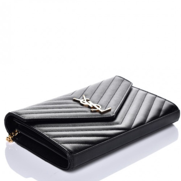 Grain De Poudre Matelasse Chevron Monogram Chain Wallet - Picture 4 of 12